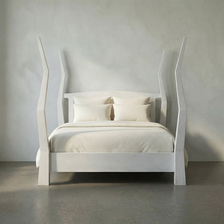 SwayLiving Patras Bed, Queen - White Wash