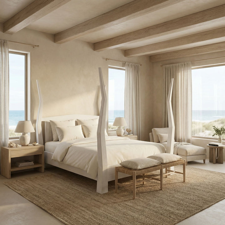 SwayLiving Patras Bed, Queen - White Wash