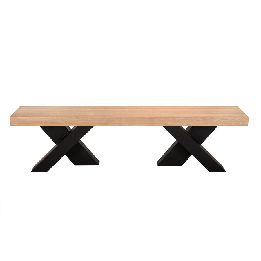 SwayLiving - Gravity Bench, White Oak with Metal - GBEN145WO