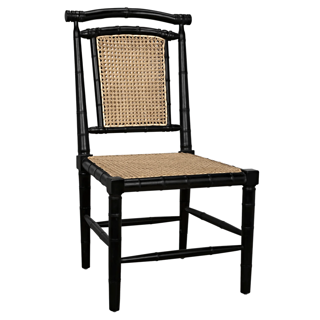 SwayLiving Colonial Bamboo Side Chair, Hand Rubbed Black - Set of 2 DINING CHAIRS