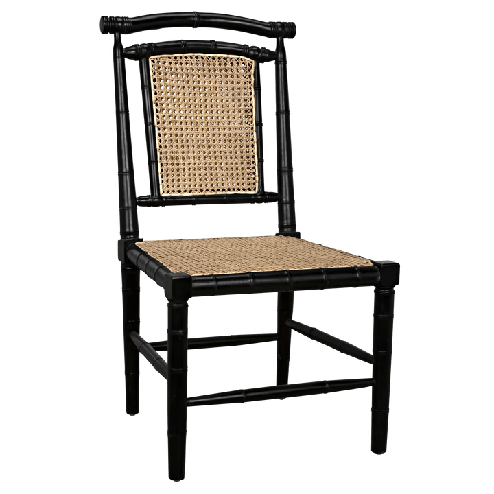 SwayLiving Colonial Bamboo Side Chair, Hand Rubbed Black - Set of 2 DINING CHAIRS