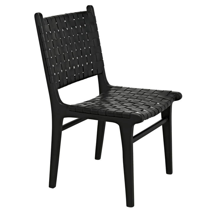 SwayLiving Dede Dining Chair, Leather, Black - Set of 2 DINING CHAIRS