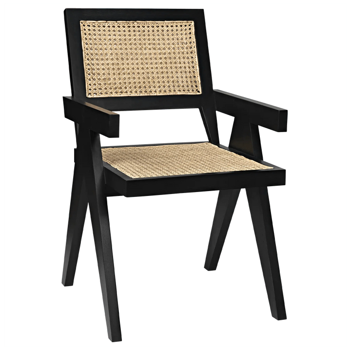 SwayLiving Jude Chair with Caning, Black - Set of 2 DINING CHAIRS