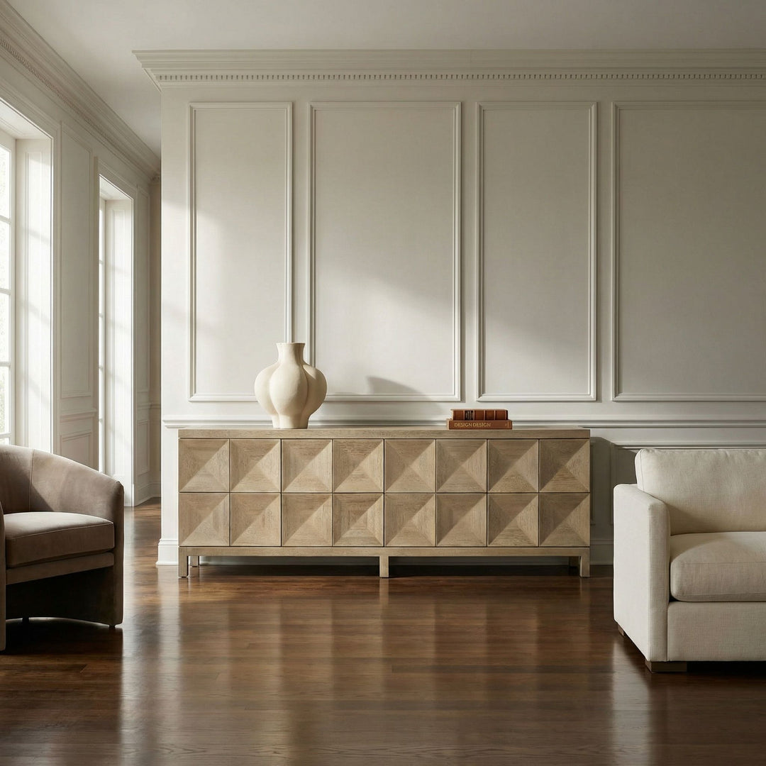 SwayLiving Quadrant 4 Door Sideboard - Washed Walnut