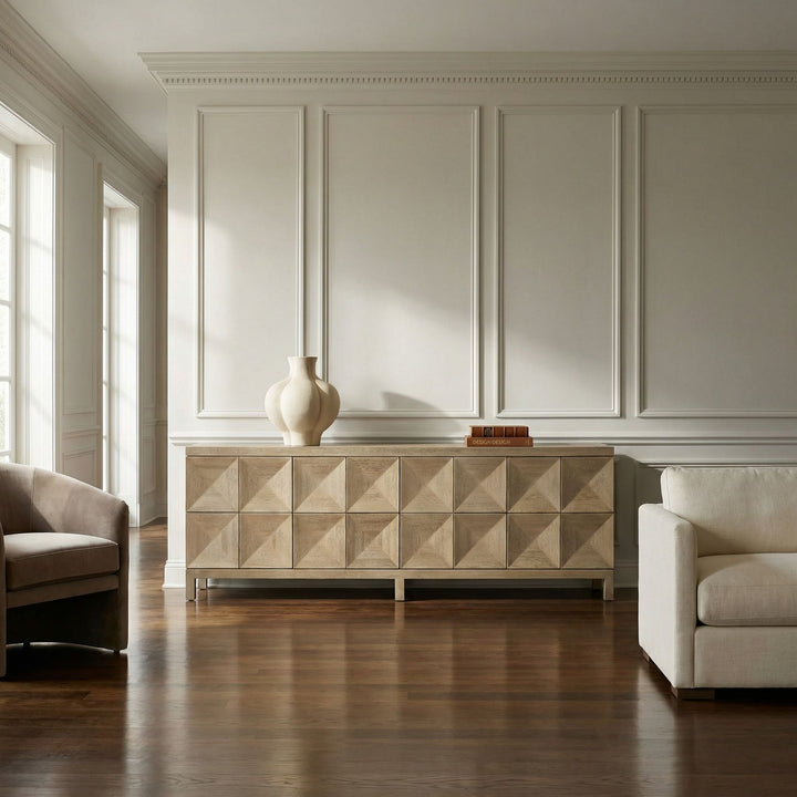 SwayLiving Quadrant 4 Door Sideboard - Washed Walnut