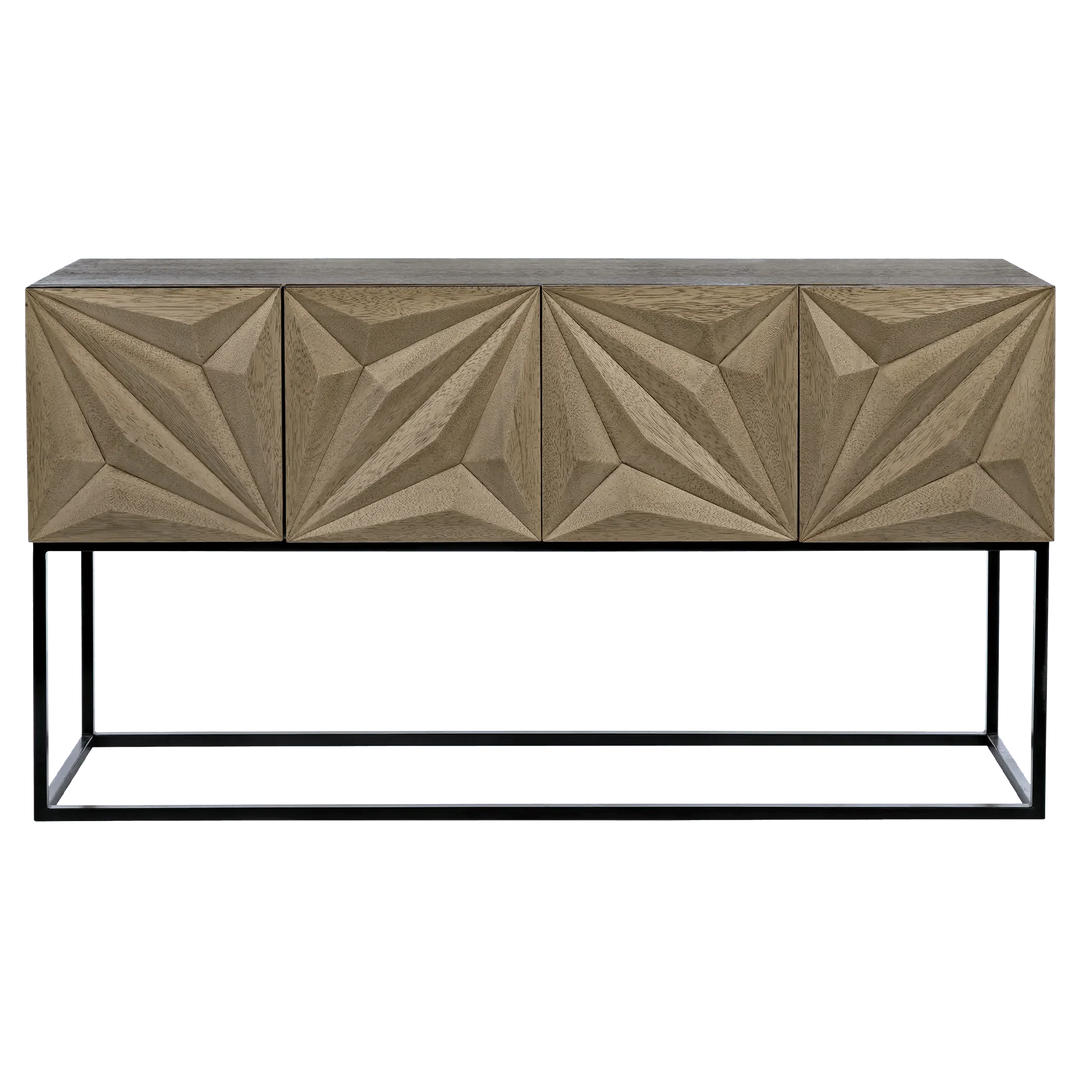 SwayLiving Zurich Console, Bleached Walnut with Steel CONSOLE TABLES