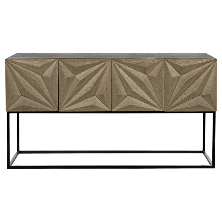 SwayLiving Zurich Console, Bleached Walnut with Steel CONSOLE TABLES