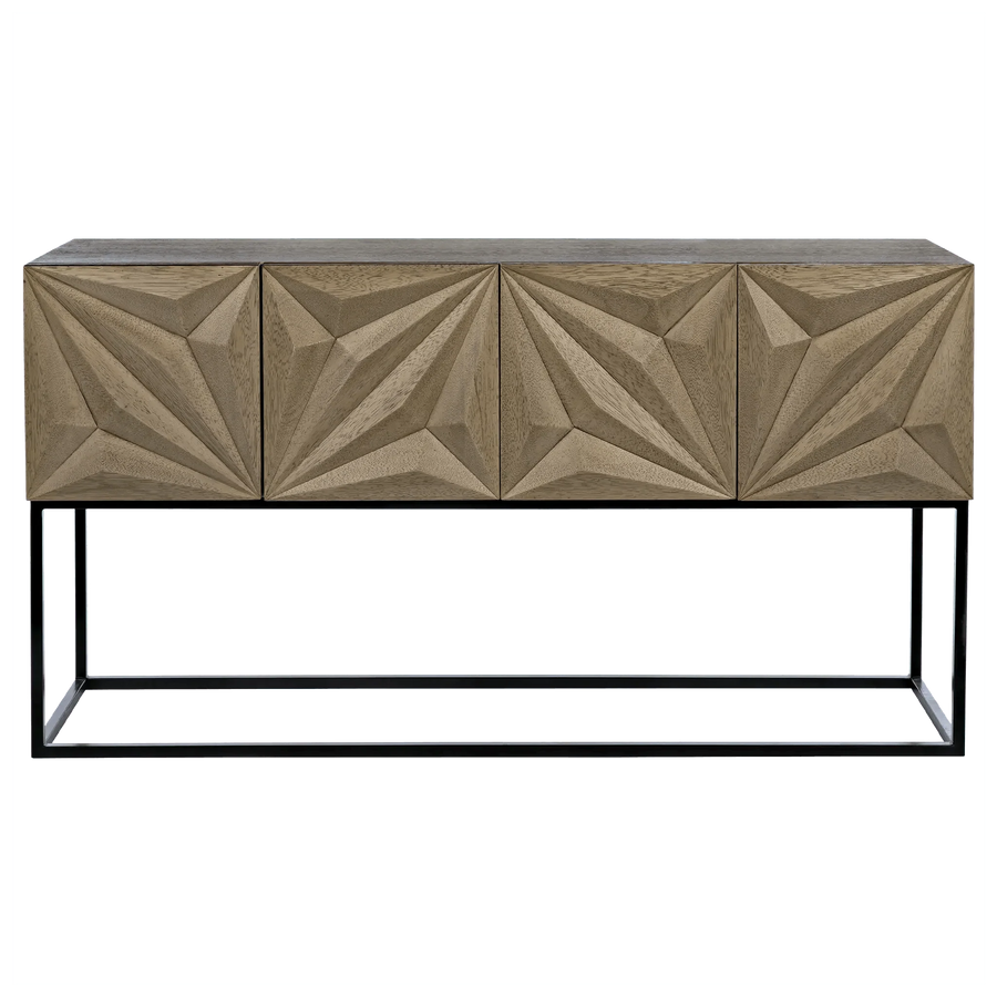 SwayLiving Zurich Console, Bleached Walnut with Steel CONSOLE TABLES