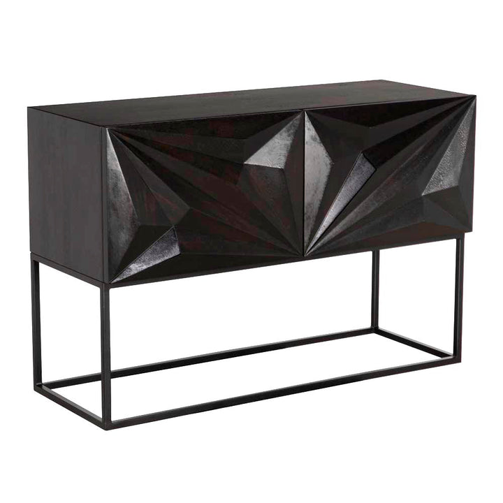 SwayLiving - Small Zurich Console, Ebony Walnut with Iron - GCON262EB-S