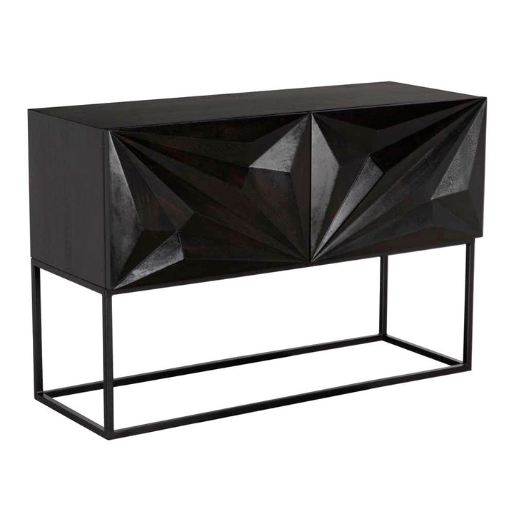 SwayLiving - Small Zurich Console, Ebony Walnut with Iron - GCON262EB-S