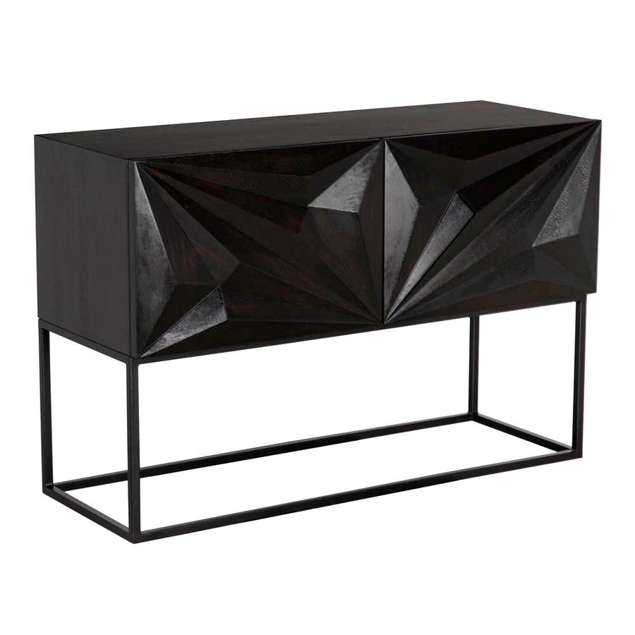 SwayLiving - Small Zurich Console, Ebony Walnut with Iron - GCON262EB-S