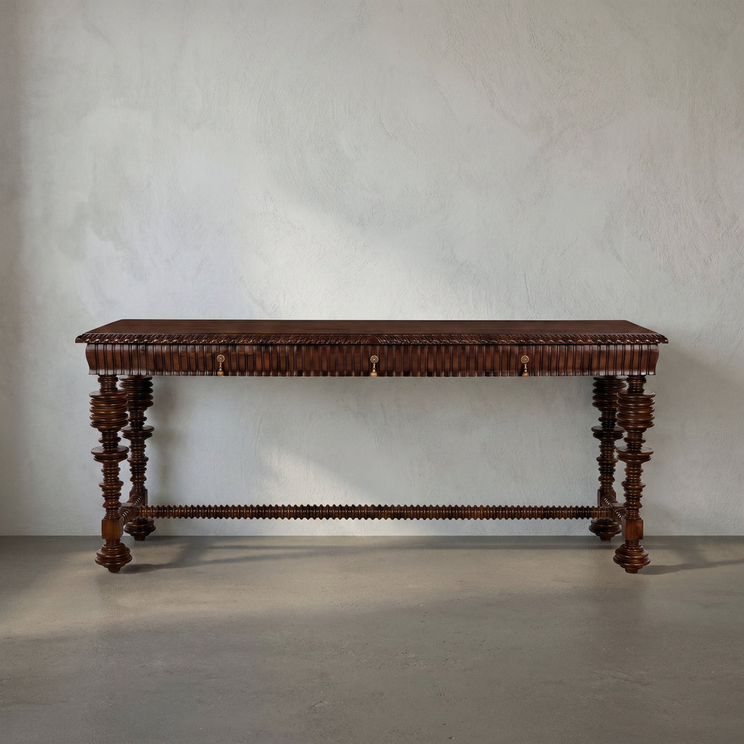 SwayLiving - Portuguese Console, Hand Rubbed Brown - GCON376HBR