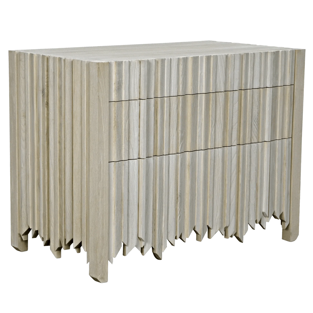 SwayLiving Desdemona 3 Drawers, Bleached Elm CONSOLE TABLES