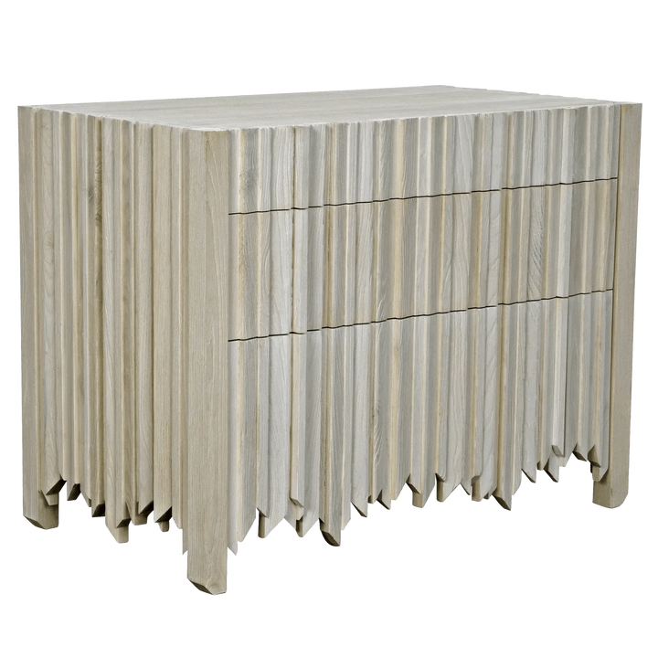 SwayLiving Desdemona 3 Drawers, Bleached Elm CONSOLE TABLES