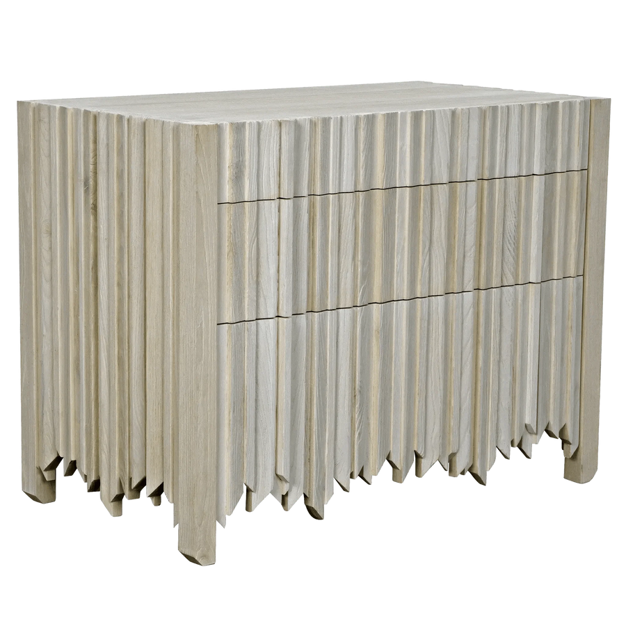 SwayLiving Desdemona 3 Drawers, Bleached Elm CONSOLE TABLES