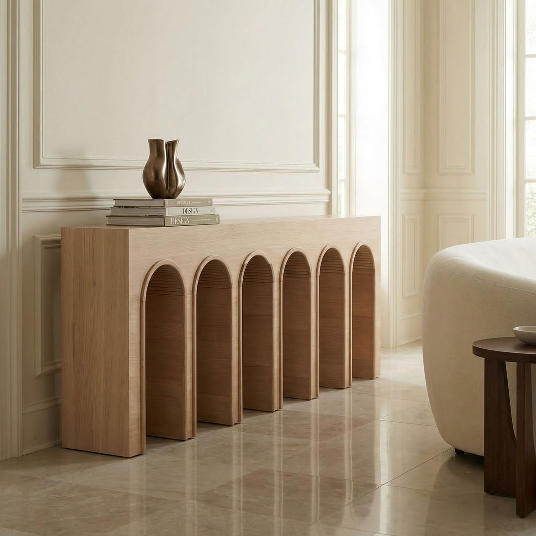 SwayLiving - Enzo Console, Extra Large, White Oak - GCON427WO-XL