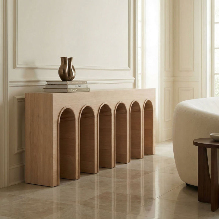 SwayLiving - Enzo Console, Extra Large, White Oak - GCON427WO-XL