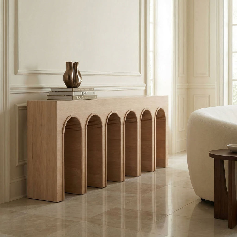 SwayLiving - Enzo Console, Extra Large, White Oak - GCON427WO-XL
