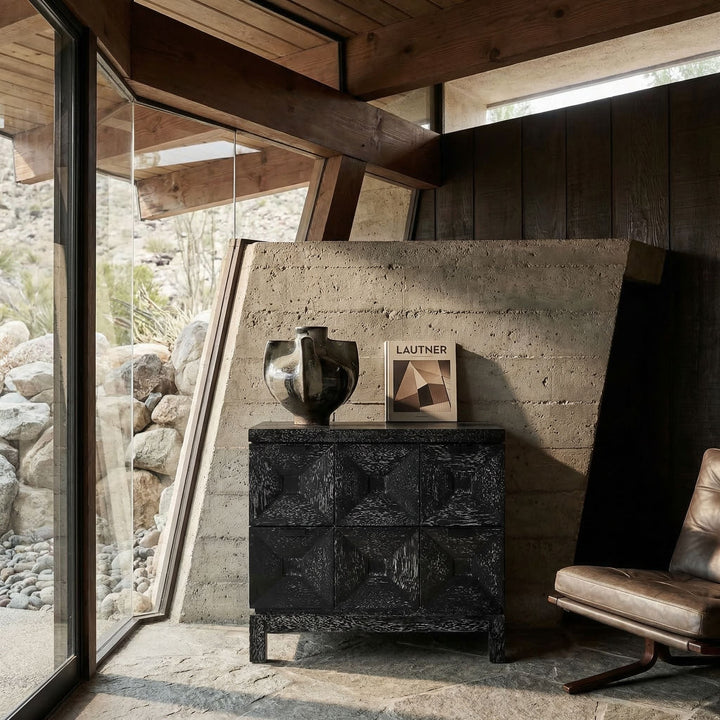 SwayLiving - Musashi 2 Drawer, Small, Black Walnut - GCON458BKW-1