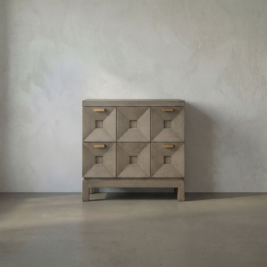 SwayLiving Musashi 2 Drawer, Small - Greige Walnut