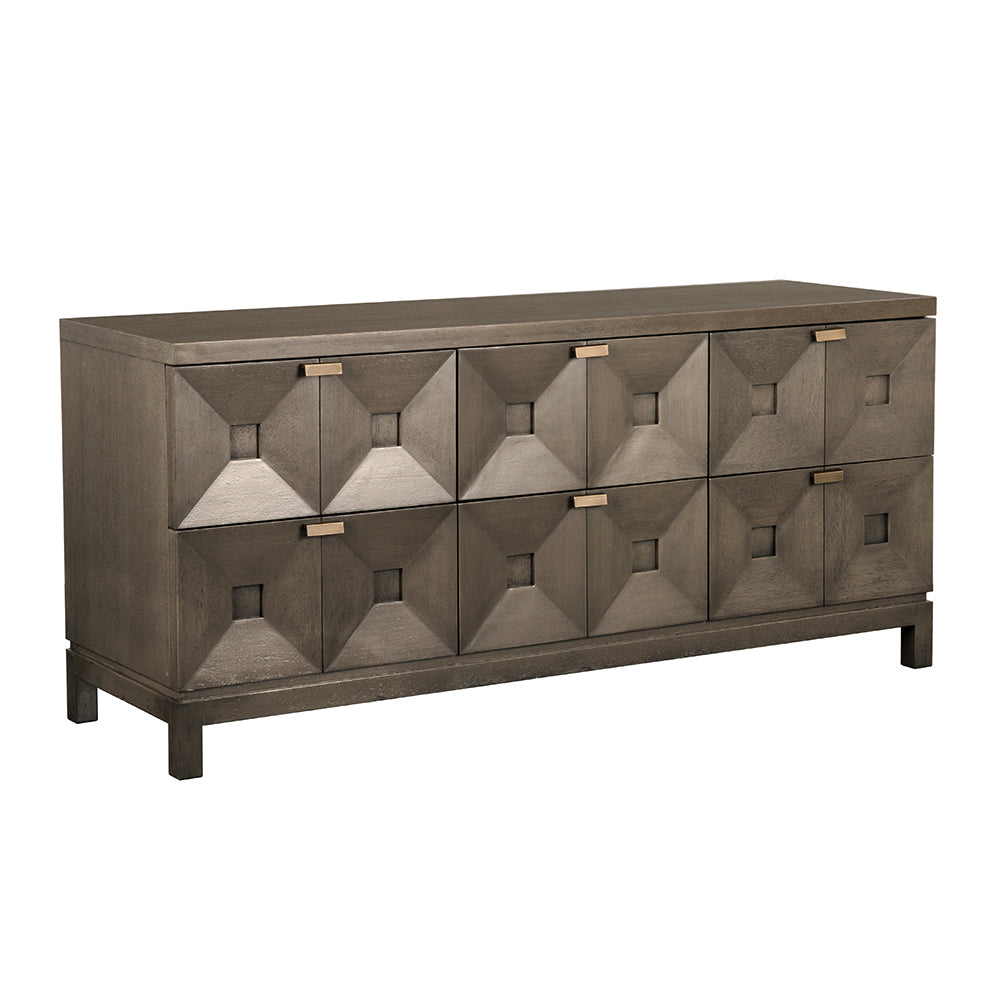 SwayLiving Musashi 6 Drawer - Greige Walnut