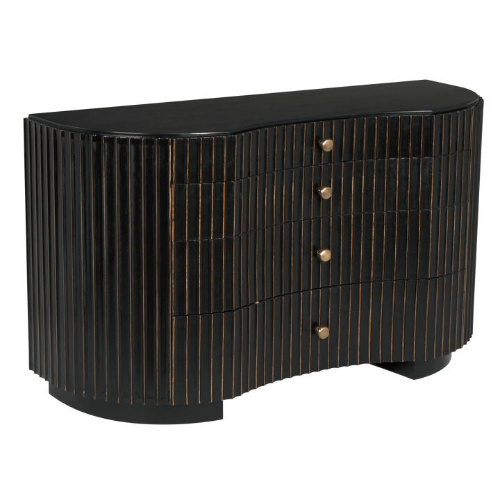 SwayLiving Irene Dresser, Hand Rubbed Black with Light Brown Trim DRESSERS
