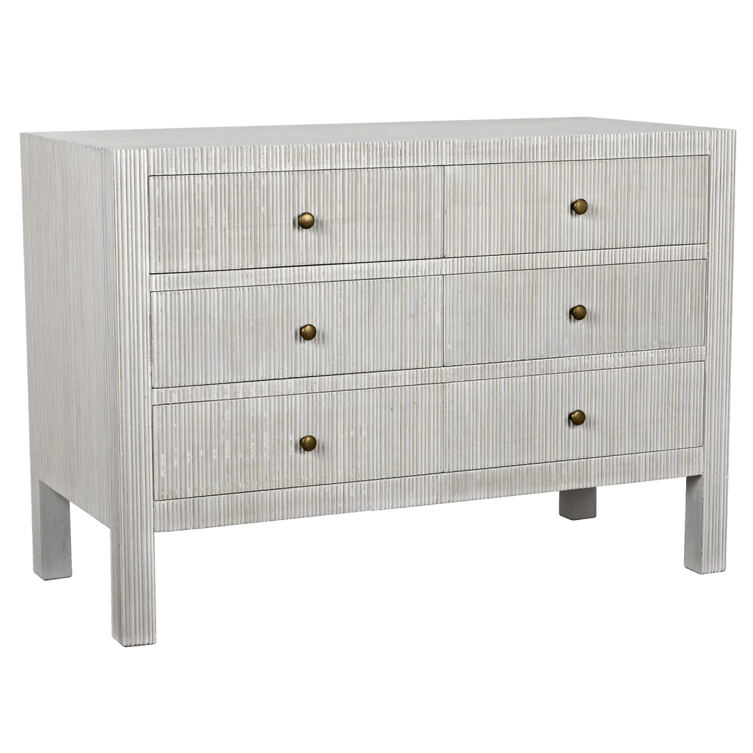 SwayLiving Conrad 6 Drawer Dresser, White Wash DRESSERS