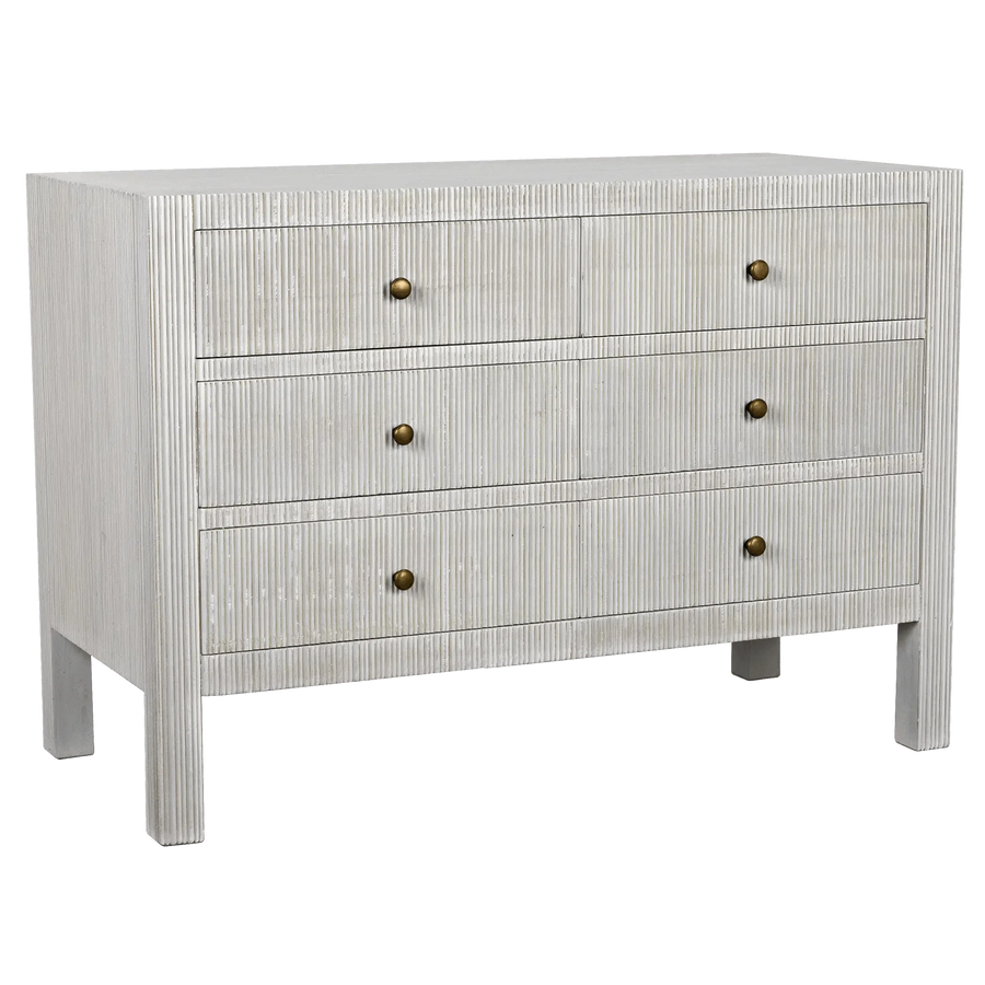 SwayLiving Conrad 6 Drawer Dresser, White Wash DRESSERS