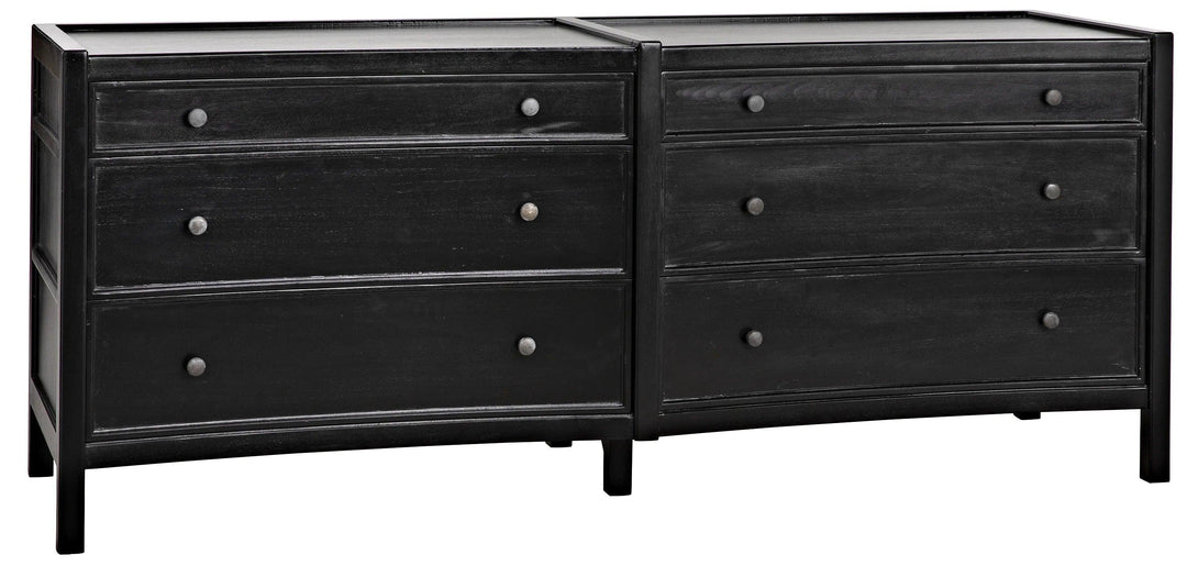 SwayLiving Hampton 6 Drawer Dreser, Hand Rubbed Black DRESSERS
