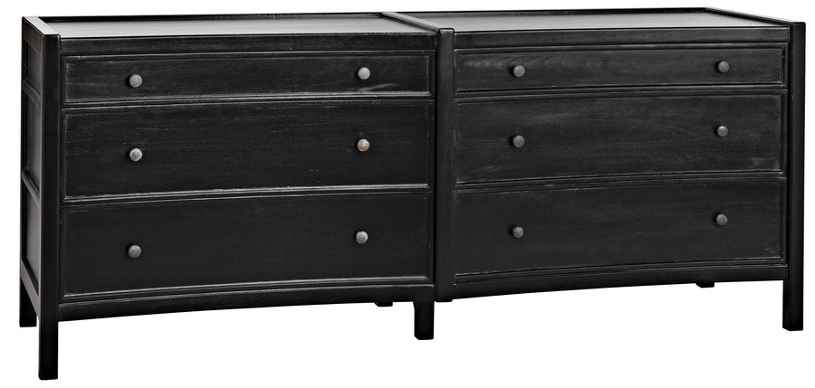SwayLiving Hampton 6 Drawer Dreser, Hand Rubbed Black DRESSERS