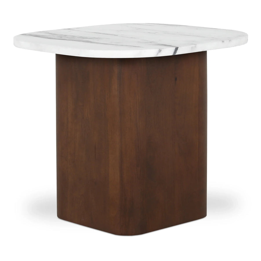Dash Accent Table White Calacatta Marble - SwayLiving