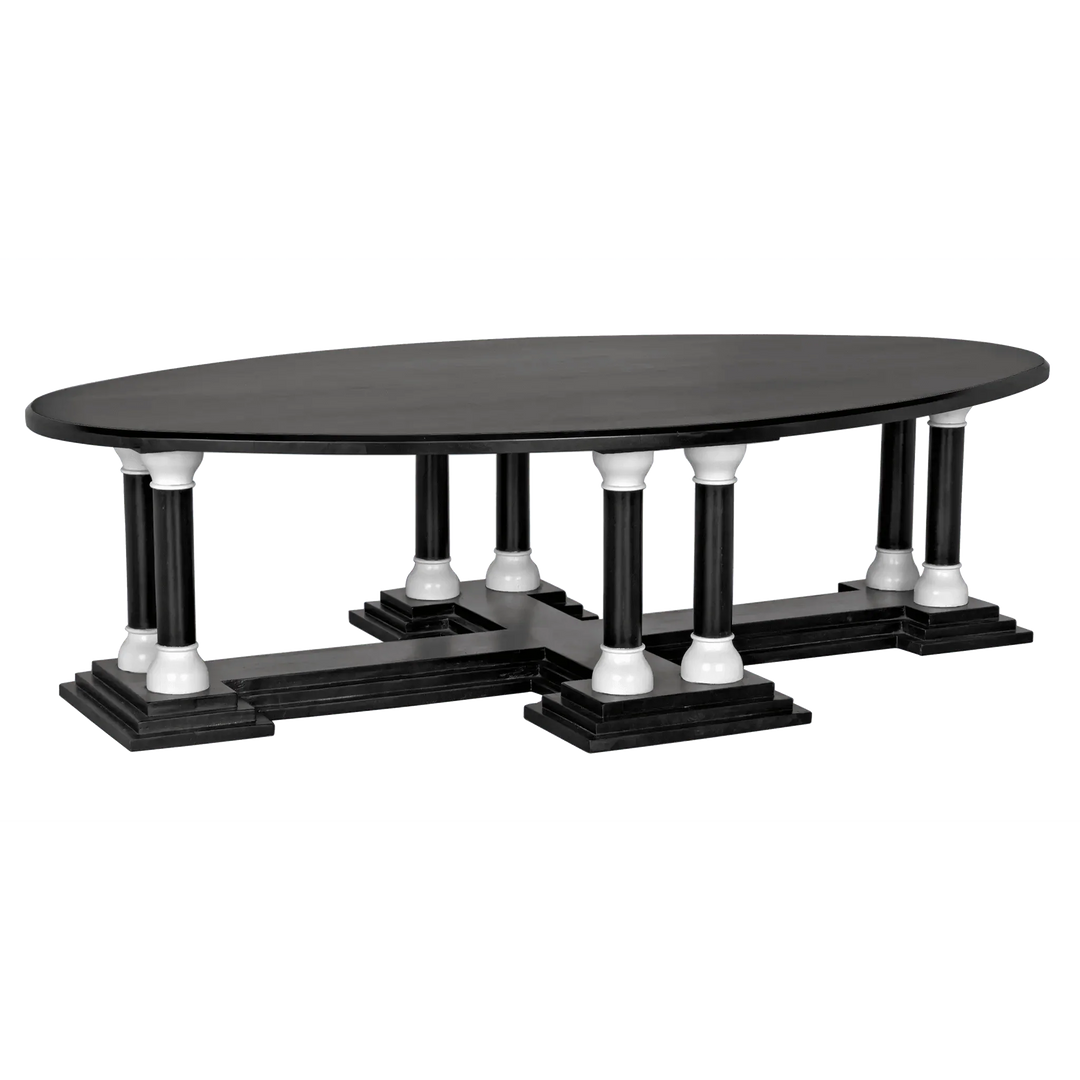 SwayLiving Desoto Coffee Table, Hand Rubbed Black and Solid White COFFEE TABLES