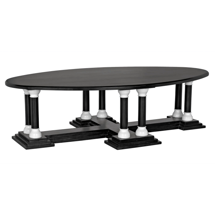SwayLiving Desoto Coffee Table, Hand Rubbed Black and Solid White COFFEE TABLES
