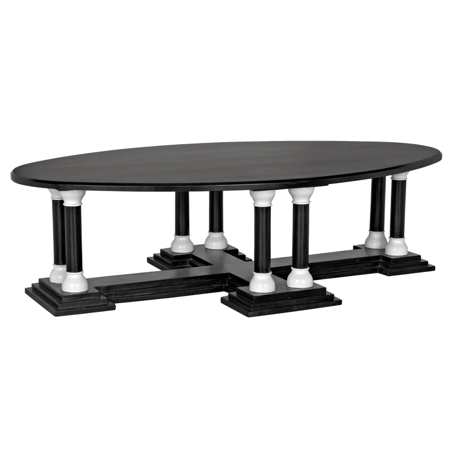 SwayLiving Desoto Coffee Table, Hand Rubbed Black and Solid White COFFEE TABLES