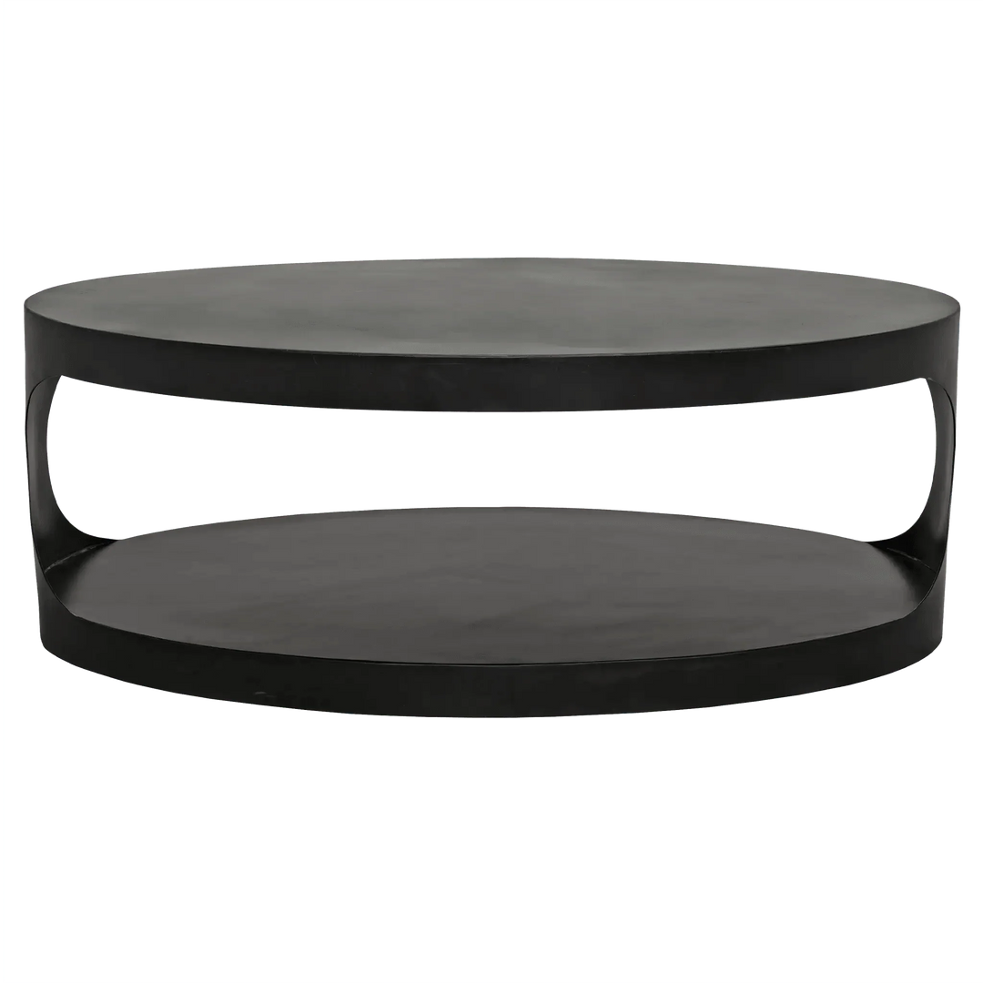 SwayLiving Eclipse Oval Coffee Table, Black Steel COFFEE TABLES