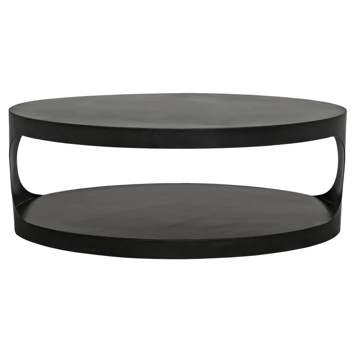 SwayLiving Eclipse Oval Coffee Table, Black Steel COFFEE TABLES