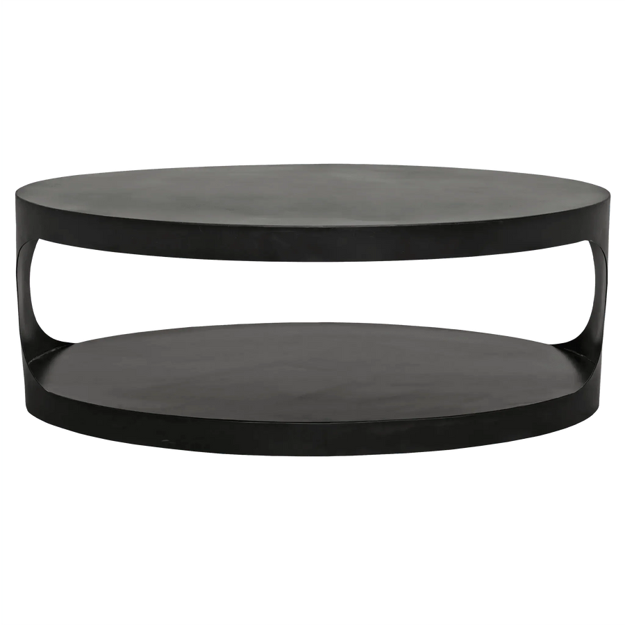 SwayLiving Eclipse Oval Coffee Table, Black Steel COFFEE TABLES