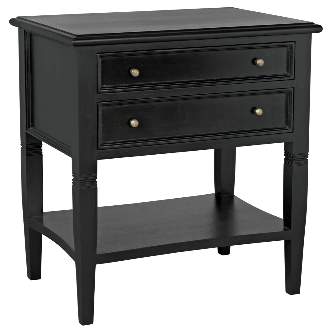 SwayLiving Oxford 2-Drawer Side Table, Hand Rubbed Black ACCENT TABLES