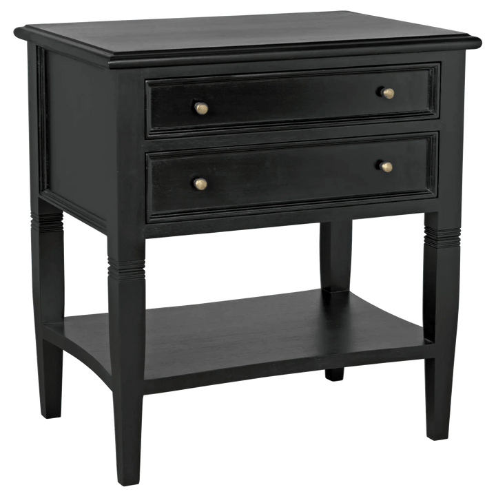 SwayLiving Oxford 2-Drawer Side Table, Hand Rubbed Black ACCENT TABLES