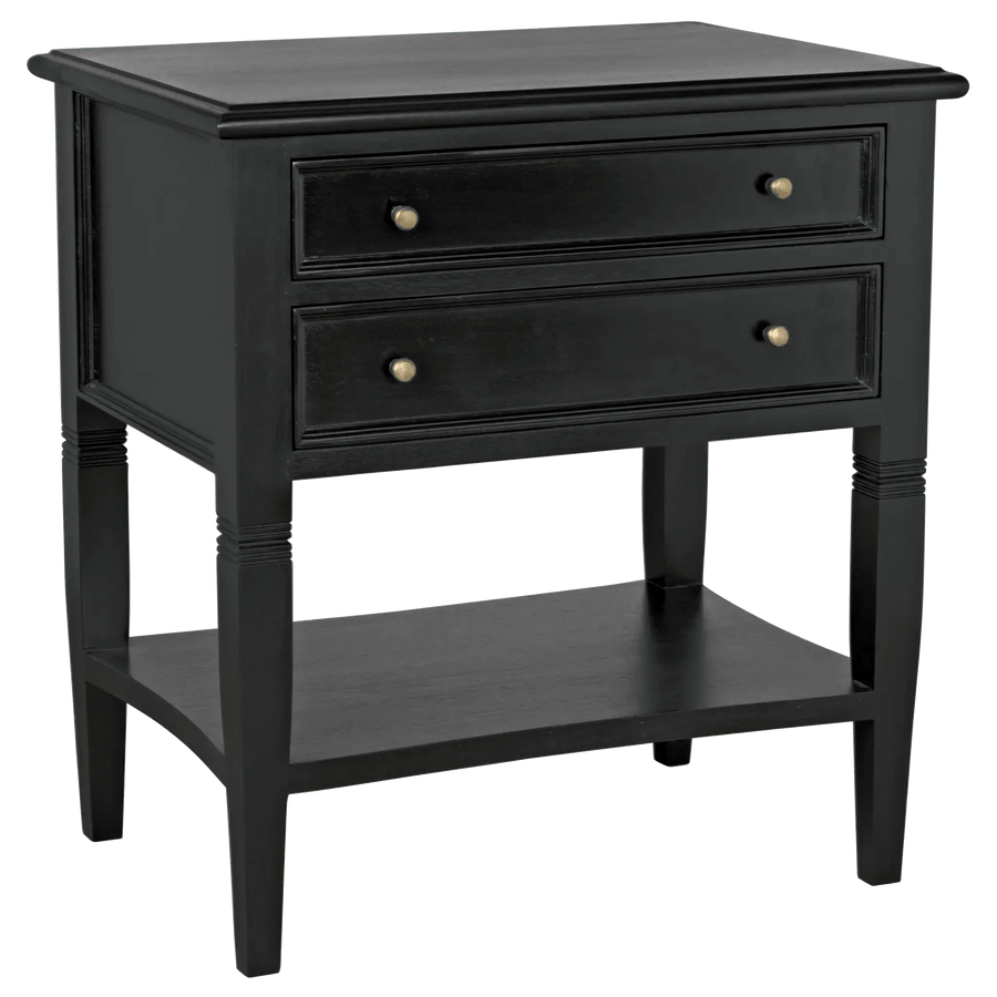 SwayLiving Oxford 2-Drawer Side Table, Hand Rubbed Black ACCENT TABLES