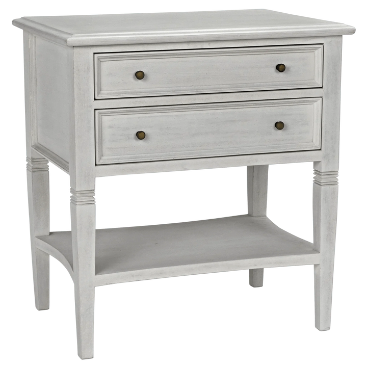 SwayLiving Oxford 2-Drawer Side Table, White Wash ACCENT TABLES