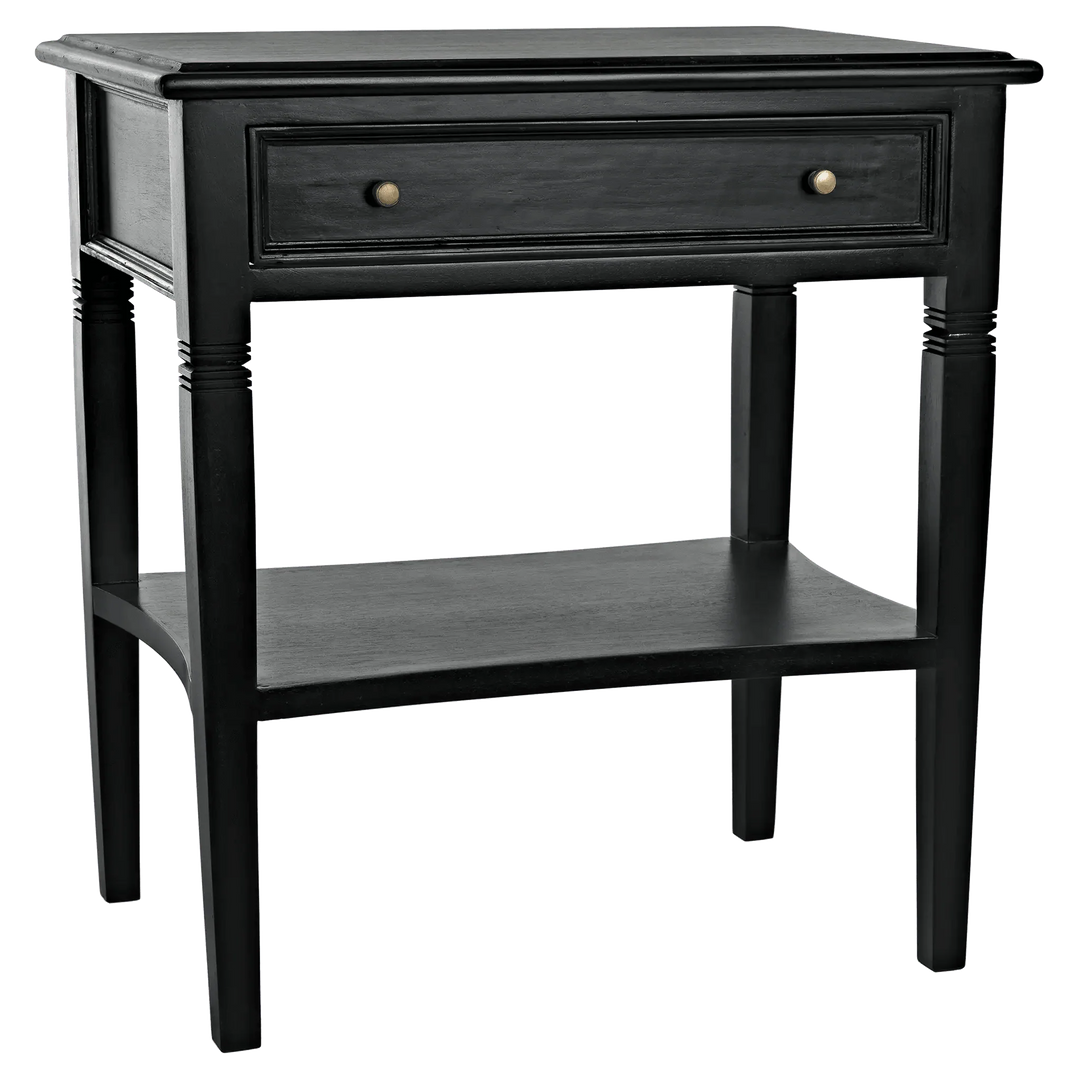 SwayLiving Oxford 1-Drawer Side Table, Hand Rubbed Black ACCENT TABLES