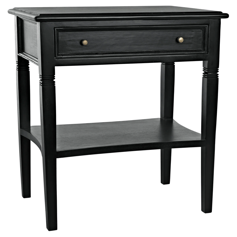 SwayLiving Oxford 1-Drawer Side Table, Hand Rubbed Black ACCENT TABLES