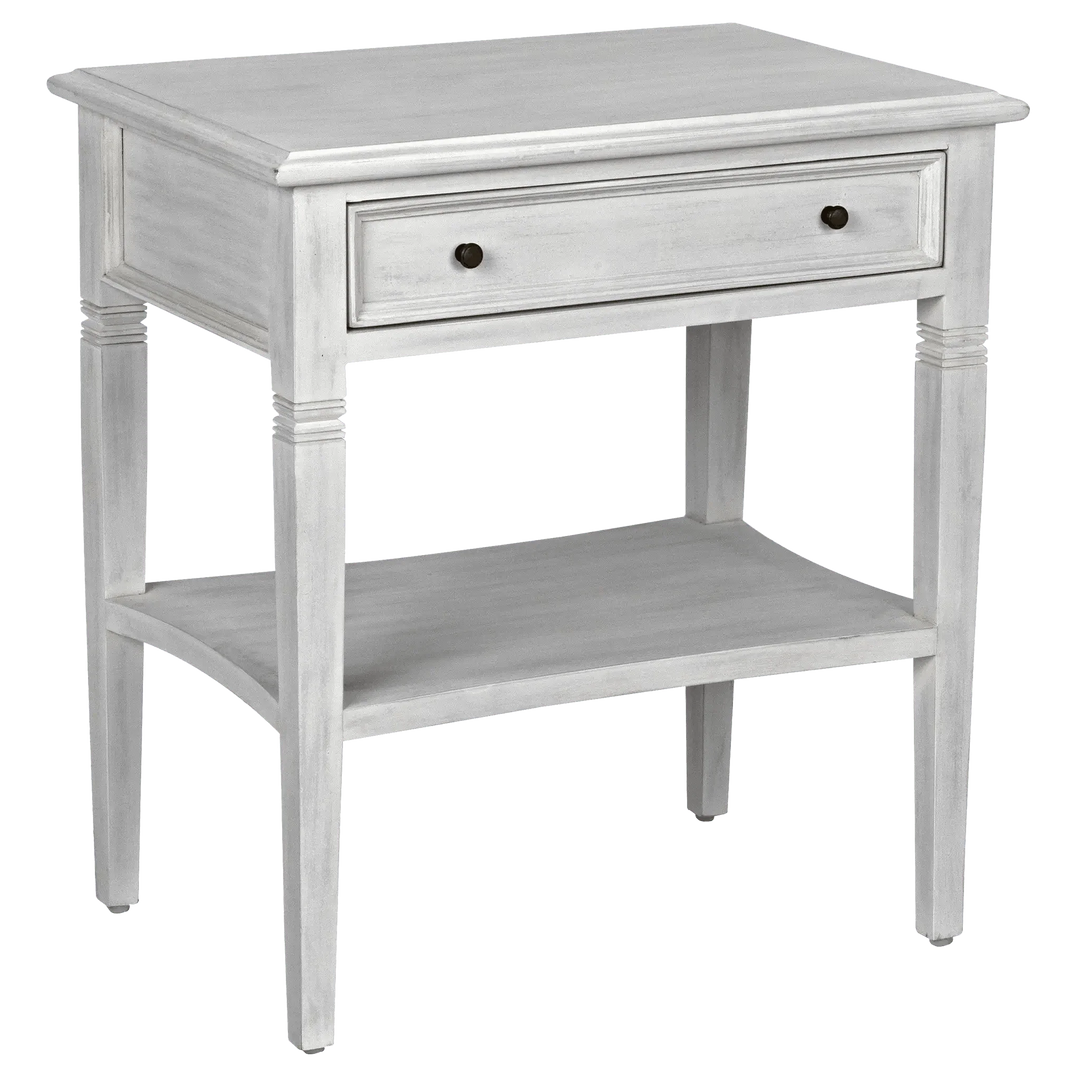 SwayLiving Oxford 1-Drawer Side Table, White Wash ACCENT TABLES