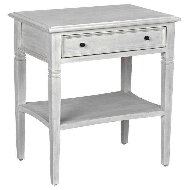 SwayLiving Oxford 1-Drawer Side Table, White Wash ACCENT TABLES