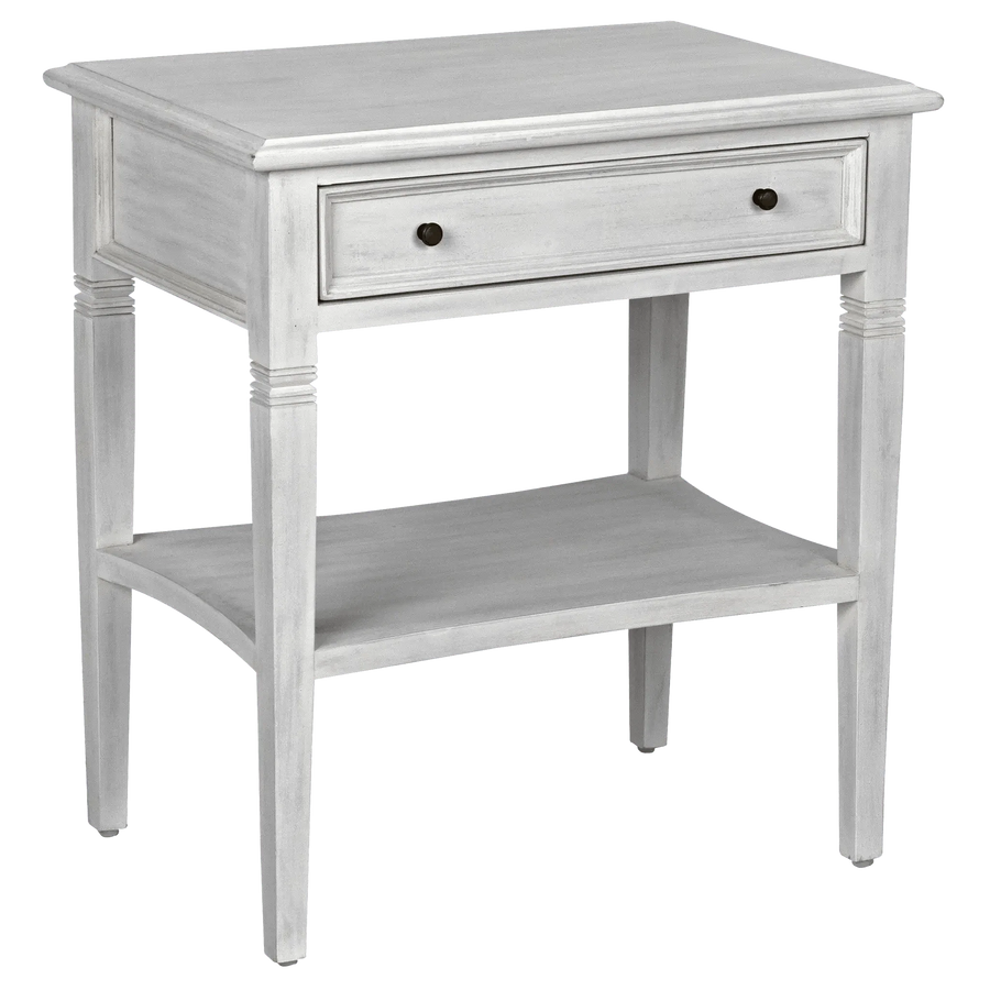SwayLiving Oxford 1-Drawer Side Table, White Wash ACCENT TABLES