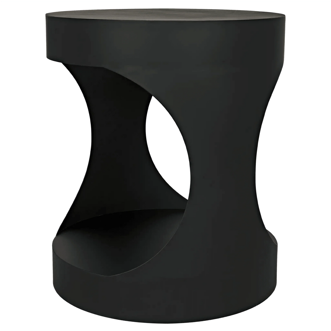 SwayLiving Eclipse Round Side Table, Black Steel ACCENT TABLES