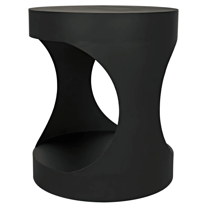SwayLiving Eclipse Round Side Table, Black Steel ACCENT TABLES