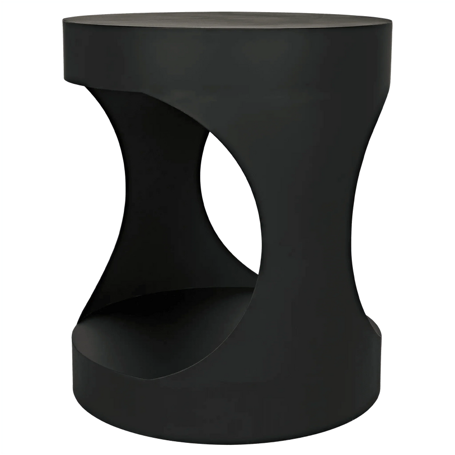 SwayLiving Eclipse Round Side Table, Black Steel ACCENT TABLES