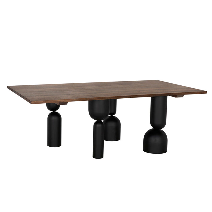 SwayLiving - Leandra Dining Table with Walnut Top - GTAB5009MTB